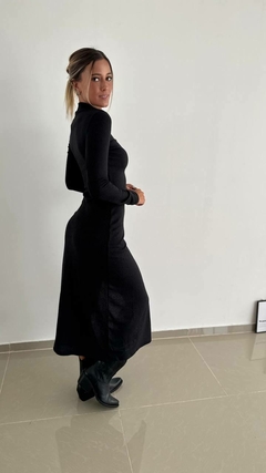 Maxi vestido tajo lanilla - tienda online