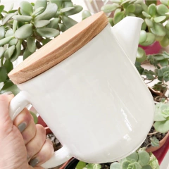 Té para cuatro en cerámica. Tetera y tazas en cerámica con bandeja y tapa de madera en internet
