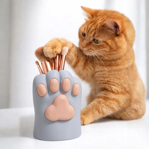 Organizador de Mesa Patinha de Gato – Decoração Funcional e Sustentável