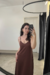 Vestido Geórgia Longo Marrom na internet