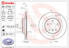 09.C743.11 Par de Discos Brembo para BMW: X1 14> , X2 17>, X3 14>/ MINI: Clubman 14> (F54), Countryman 16> (F60) - comprar online