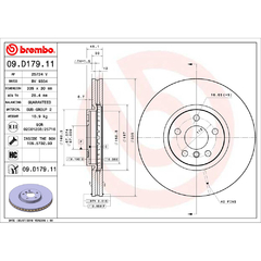 Par Disco Freio Brembo Diant BMW X1 (U11) / MINI JCW (F56), Clubman (F54), JCW ALL4 09.D179.11 - comprar online