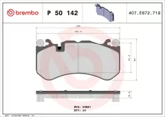 P50142 Pastilha de Freio Brembo Para MERCEDES-BENZ: C63 AMG (C204) 08>, AMG GT (C190) 14>, G63 AMG 13>, S600 10-12, SL63 AMG 13-17, SL65 - comprar online
