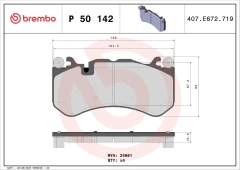 P50142N Pastilha de Freio Brembo Dianteiro Para MERCEDES-BENZ: C63 AMG (C204) 08>, AMG GT (C190) 14>, G63 AMG 13>, S600 10-12, SL63 AMG 13-17, SL65 - comprar online