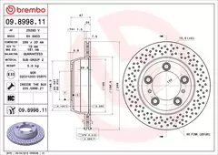 Discos de Freio Traseiro Brembo 09.8998.11 para Porsche 718 BOXSTER (982), 718 CAYMAN (982), BOXSTER (981 e 987), CAYMAN (981 e 987) na internet