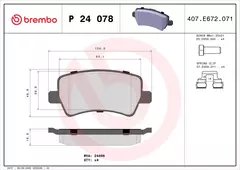 P24078 Pastilha de Freio Brembo Traseira Para LAND ROVER: Freelander (L359) 2.0 Si4 11-14, Freelander (L359) 2.2 Td4 4x4 06-14 na internet