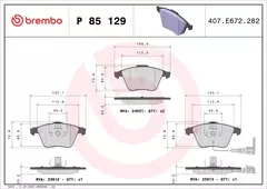 P85129 Pastilha de Freio Brembo Dianteira Para AUDI: S3 QUATTRO 06-12, TT 1.8 TFSI 08-14, TT 2.0TFSI 10-14, TTS QUATTRO 08-14 / VW: Golf VI 2.0GTI na internet