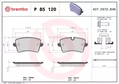 P85120 Pastilha de Freio Brembo Para AUDI: A4 15>, A4 Avant 15>, A8 09-18 - comprar online