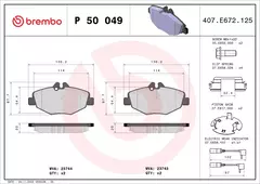 P50049 Pastilha de Freio Brembo Frente Para MERCEDES E320 02-05 na internet