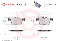 P50122N Pastilha de Freio Brembo Traseira Para MERCEDES-BENZ: C180, C200 e C250 14> W205 (Sem kit AMG), C450AMG 2016 na internet