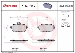 P50117 Pastilha de Freio Brembo Traseira Para MERCEDES-BENZ: S300 (W22) 14-17, S320 (W22) 14>, S350 (W222) 13-17, S400 (W222) 17>, S450 (W222) 17> na internet