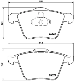 P24077 Pastilha de Freio Brembo Para VOLVO: S60/S80/V70 ARO 16,5" 15-18 / PEUGEOT: 308 15-18 - comprar online