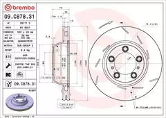 Discos de Freio Traseiro Brembo 09.C878.31 para PORSCHE PANAMERA (970) 03/09-12/17 Lado Direito na internet