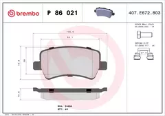 P86021 Pastilha de Freio Brembo Para LAND ROVER: Evoque 12-15(Até ChassiFH999999) / VOLVO: XC60 2.0 12-17, S60 T6 AWD 2010 - comprar online
