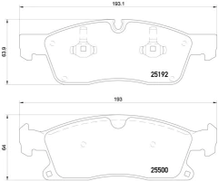P50108 Pastilha de Freio Brembo Para MERCEDES-BENZ: GLE400 3.0 V6 16>, ML350 3.0 V6 12-15 - comprar online