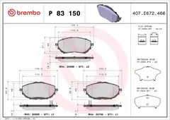 P83150 Pastilha de Freio Brembo Frente Para TOYOTA COROLLA 1.8 16V GLI - DESDE 2015 / 2.0 16V ALTIS - DESDE 2015 / 2.0 16V XEI - DESDE 2015 - SI na internet
