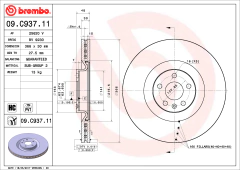 09.C937.11 Par de Discos Brembo para VOLVO: XC60 II 17>, XC90 II 15-18 *RODA ARO 19/18* - comprar online