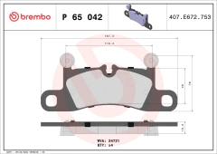 P65042N Pastilha de Freio Brembo Traseira Para PORSCHE: 718 Boxster/Cayman (982) GTS 4.0 19>, 911 3.4 (991) Carrera 11>, Boxster Spyder (981) 15 - comprar online