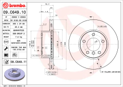 09.C649.11 Par de Discos Brembo para BWM: 120i (E87) 05-12, 120i (E88) Cabriolet 09-11, 125i 2.0 13-16, 318i 2.0 10-12, 320i (E90) 05>, 3 - comprar online