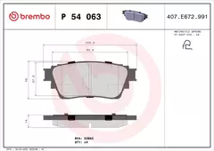 P54063 Pastilha de Freio Brembo Traseira Para MITSUBISHI: Eclipse Cross 17>, Outlander 2.0 12> - comprar online