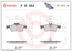 P50052 Pastilha de Freio Brembo Para MERCEDES-BENZ: E220/E240/E250/E300/E320/E350/E400 (W211 e W212) 02-08 - comprar online