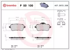 P50100 Pastilha de Freio Brembo Traseira Para MERCEDES-BENZ: GLE250D (W166) 15-18, GLE350D (W166) 15-18, ML250 (W166) 11-15, ML350 (W166) 11-15 na internet