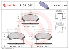 P36021 Pastilha de Freio Brembo Para JAGUAR: XJ (X350/X358) 3.0/3.6/4.2 03-09 - comprar online