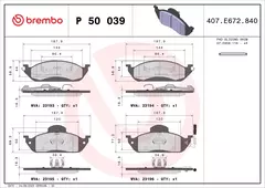 P50039N Pastilha de Freio Frente Brembo Para MERCEDES-BENZ: ML230/ML270/ML320/ML350/ML430 (W163) 98-05 na internet
