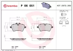 P06051N Pastilha de Freio Brembo Frente Para MINI: Cooper 1.6S THP (R56-R58) na internet