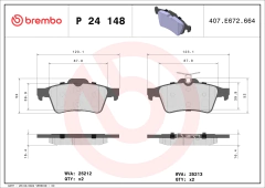 P24153 Pastilha de Freio Brembo Para FORD: Ranger 2.2 160/ 3.2 200cv (T7) 2013> / Troller 3.2 MT/AT 15> - comprar online