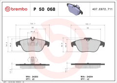 P50068 Pastilha de Freio Traseira Brembo Para MERCEDES-BENZ: C180/C200/C230/C250/C280 07-14 (Ger W204) E250/E350 10> - comprar online