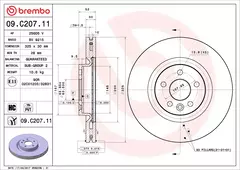 Discos de Freio Dianteiro Brembo 09.C207.11 para Langer Rover Discovery Sport L550 / Range Rover Evoque L538 / Range Rover Evoque Cabriolet L538 na internet