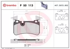 P50113 Pastilha de Freio Brembo Traseira Para MERCEDES-BENZ: CLK63 AMG 06-10, E63 AMG (W211) 06-08, SL55 AMG (R230) 06-12, SL63 AMG 08-12, SL65 AM na internet
