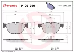 P06049N Pastilha de Freio Brembo Frente Para BMW: X5 (E70, F15, F85) 35i Xdrive 12>, X6 (F16, F86) 35i XDrive 12> na internet