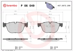 P06049 Pastilha de Freio Brembo Para BMW: X5 (E70, F15, F85) 35i Xdrive 12>, X6 (F16, F86) 35i XDrive 12> - comprar online