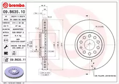 09.B635.11 Par de Discos Dianteiros Para VW: Tiguan 1.4TSI/2.0TSI 150CV/220CV 16> - comprar online