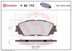 P83172 Pastilha de Freio Brembo Frente Para LEXUS: ES200 18>, ES25018>, ES300h 18>, ES350 18>, UX200 18>, UX250h 18>, UX300e 20> na internet