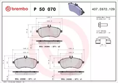 P50070 Pastilha de Freio Brembo Frente Para MERCEDES-BENZ: C180 (W204) 10-14, C200 (W204) 09-14 na internet