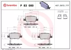 P83080 Pastilha de Freio Brembo Para TOYOTA: Corolla (todos - Sist. Bosch) 15-20 - comprar online
