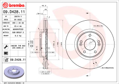09.D428.11 Par de Discos Dianteiro Brembo para HYUNDAI: Tucson (TL, TLE) 1.6 turbo 15>, KIA: Sportage (QL, QLE) 2.0 /1.6 turbo 15> / HONDA: HR-V (R - comprar online