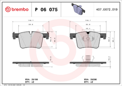 P06075 Pastilha de Freio Brembo Para BMW: Série 3 (F30/F31/F34/F80) 328i , 330i e 335i , Série 1 (F20) 116i, 118i,125i, 120i Série 4 - comprar online