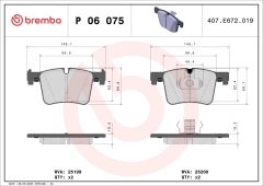 P06075 Pastilha de Freio Brembo Para BMW: Série 3 (F30/F31/F34/F80) 328i , 330i e 335i , Série 1 (F20) 116i, 118i,125i, 120i Série 4 - comprar online