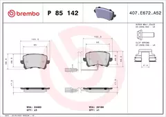P85142 Pastilha de Freio Brembo Para AUDI: RSQ3 (8UB e 8UG) 2.5 310cv (todos) - comprar online