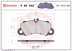 P65043 Pastilha de Freio Brembo Frente Para PORSCHE: 718 Boxster (982) 2.5 17PORSCHE CAYENNE 18/... JG na internet