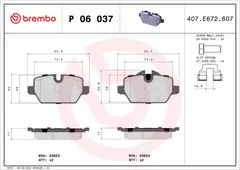 P06037N Pastilha de Freio Brembo Traseira Para BMW: 116i 08-11, 118i 06-11, 120i 07-12 (E81), 316i 07-11, 318i 05-11, 320i 04-11 (E90) na internet