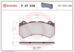 P37018N Pastilha de Freio Brembo Frente e Traseira Para CHEVROLET: Corvette Z06 15> / DODGE: CHALLENGER Coupe 09/07>, CHARGER 01/11> / JEEP: Grand Cherokee na internet