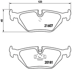 P06013 Pastilha de Freio Brembo Traseiro Para BWM: 316i/318i/320i/323i/325i (E36/E46) 90-05, Z3 (E36) 2.0/2.2/2.8 96-03, Z4 (E85) 2.0/2.2/2.5 02-0 - comprar online