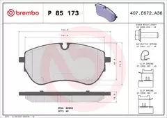P85173 Pastilha de Freio Brembo Para VW: Amarok 3.0 4motion 20> - comprar online