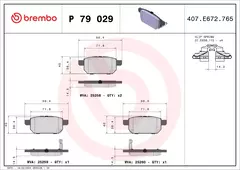 P79029 Pastilha de Freio Brembo Traseira Para SUZUKI: Vitara 1.6 15>, SX4 S-Cross 1.6 15>, Swift 1.6 17>, na internet