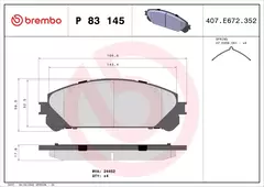 P83145 Pastilha de Freio Brembo Dianteira TOYOTA RAV 4 LEXUS NX200/300 14> RX350 08-15 - comprar online